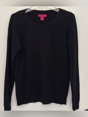 Women's Black Crewneck Sweater - Classic Lightweight Knit cowl neck preppy